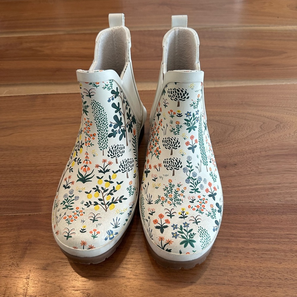 Rifle Paper Co. Floral Patterned Ankle Rain Boots